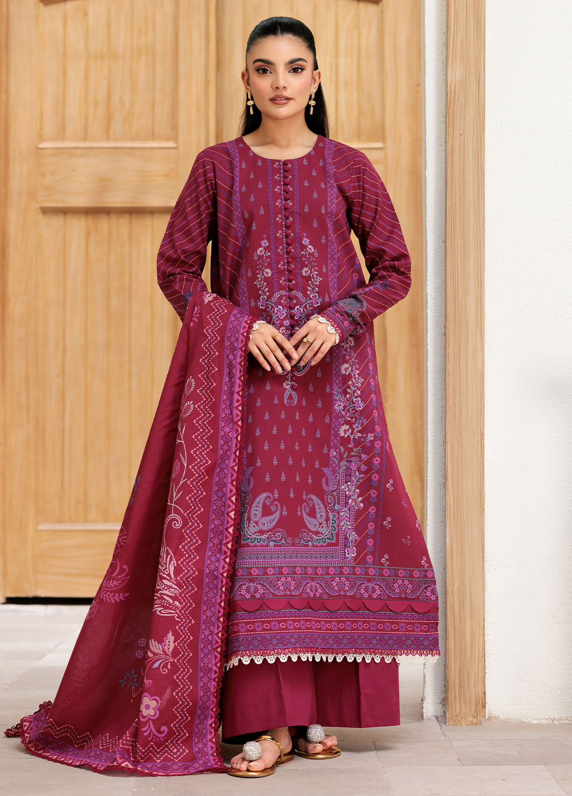 Florent Printed Lawn Suits Unstitched 3 Piece FL25PL FL-1B