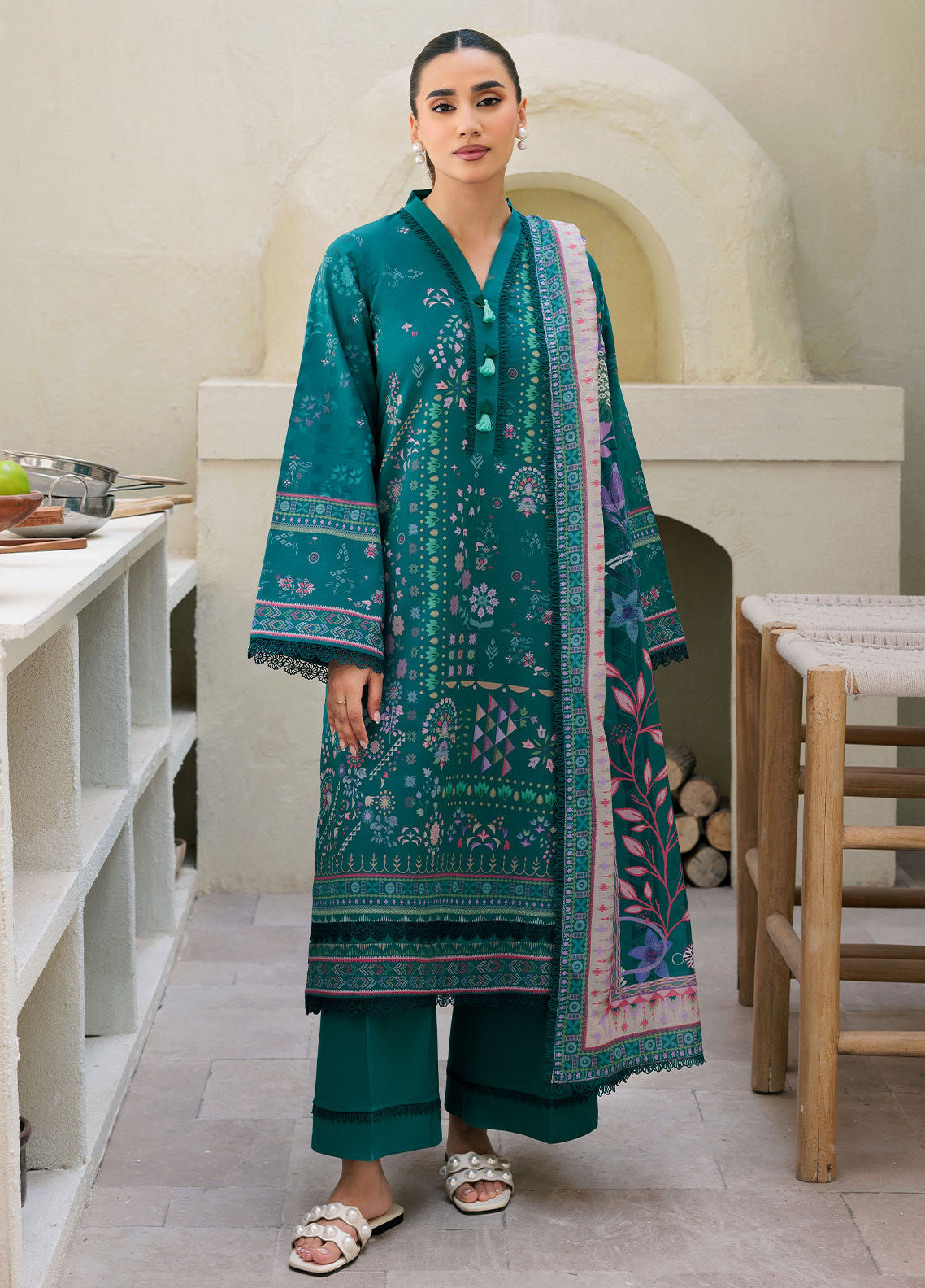Florent Printed Lawn Suits Unstitched 3 Piece FL25PL FL-8A