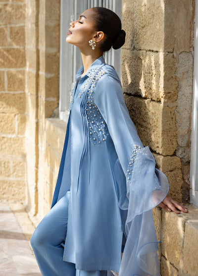 Elara by Mavie Women Pret Georgette Celeste - Festive Collection