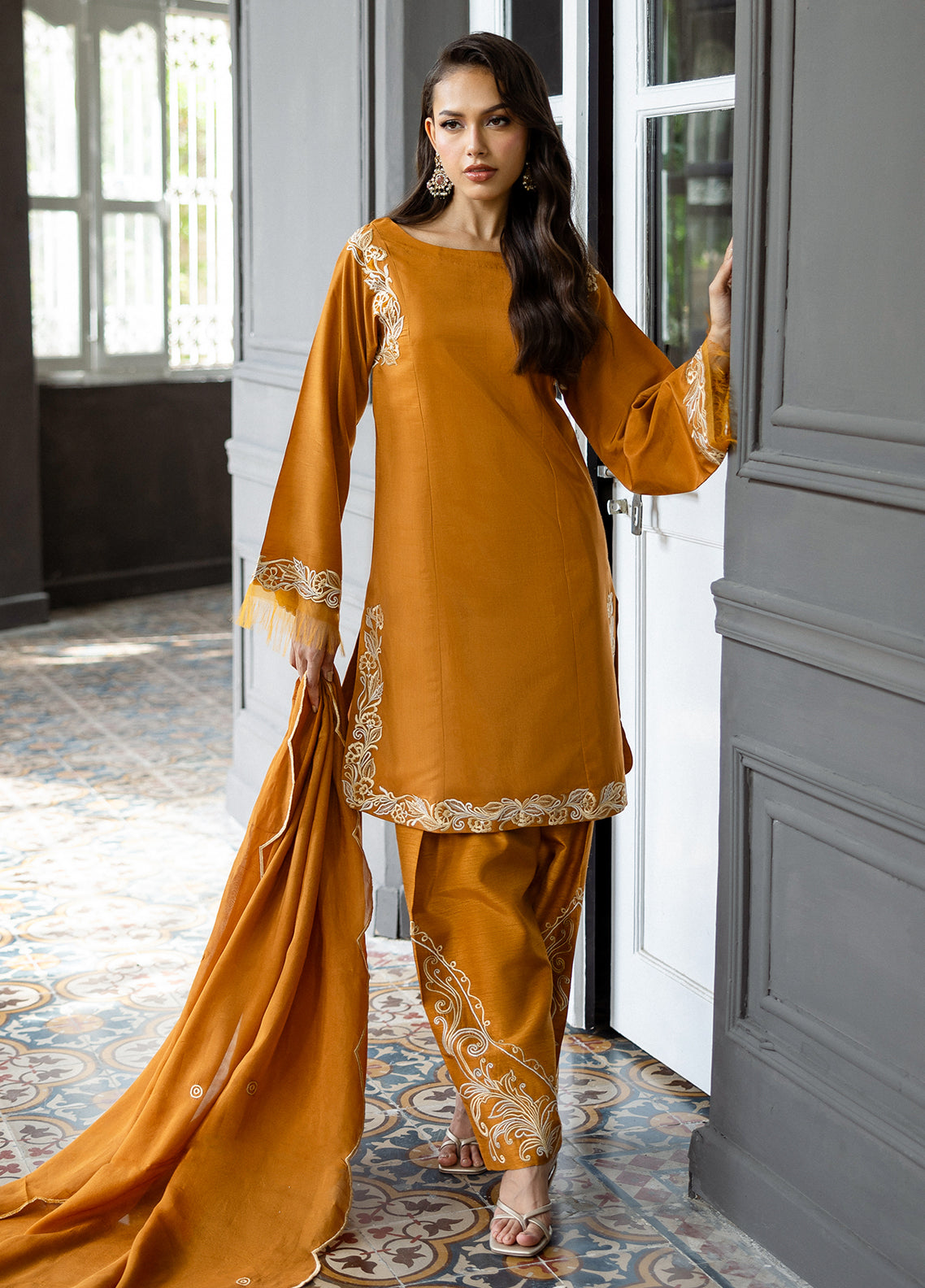 Elara by Mavie Women Pret Luxurious Silk Amber - Festive Collection