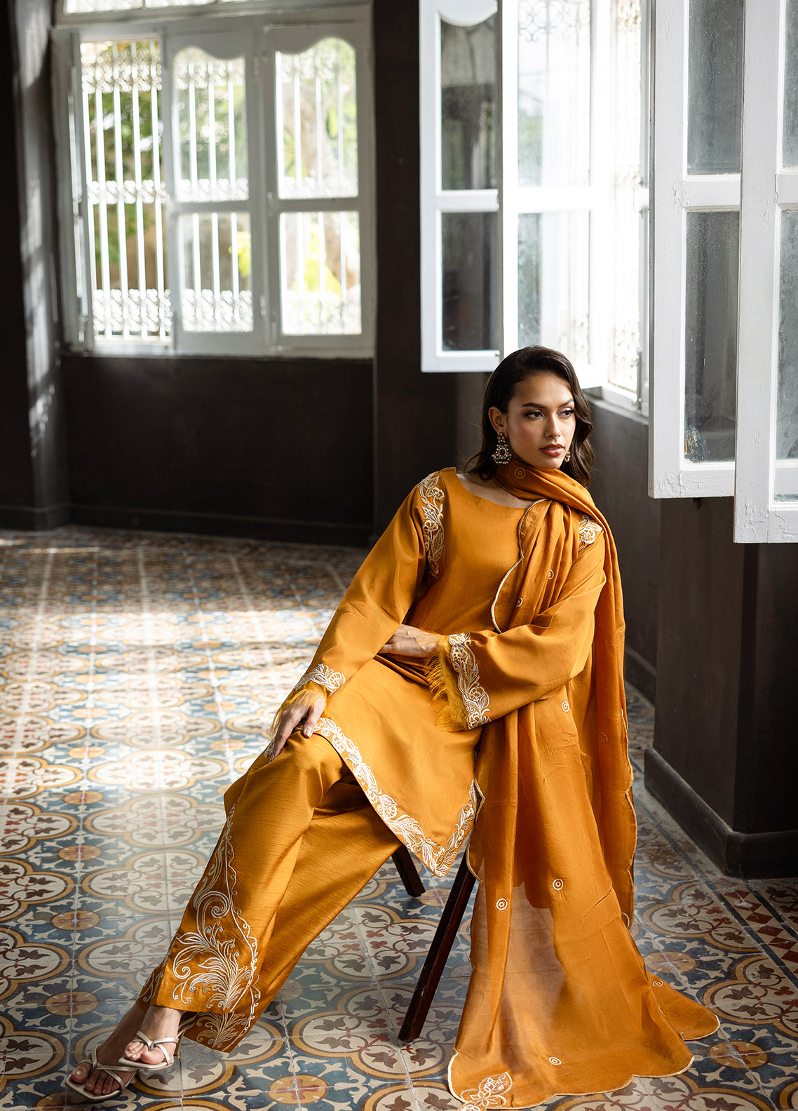 Elara by Mavie Women Pret Luxurious Silk Amber - Festive Collection
