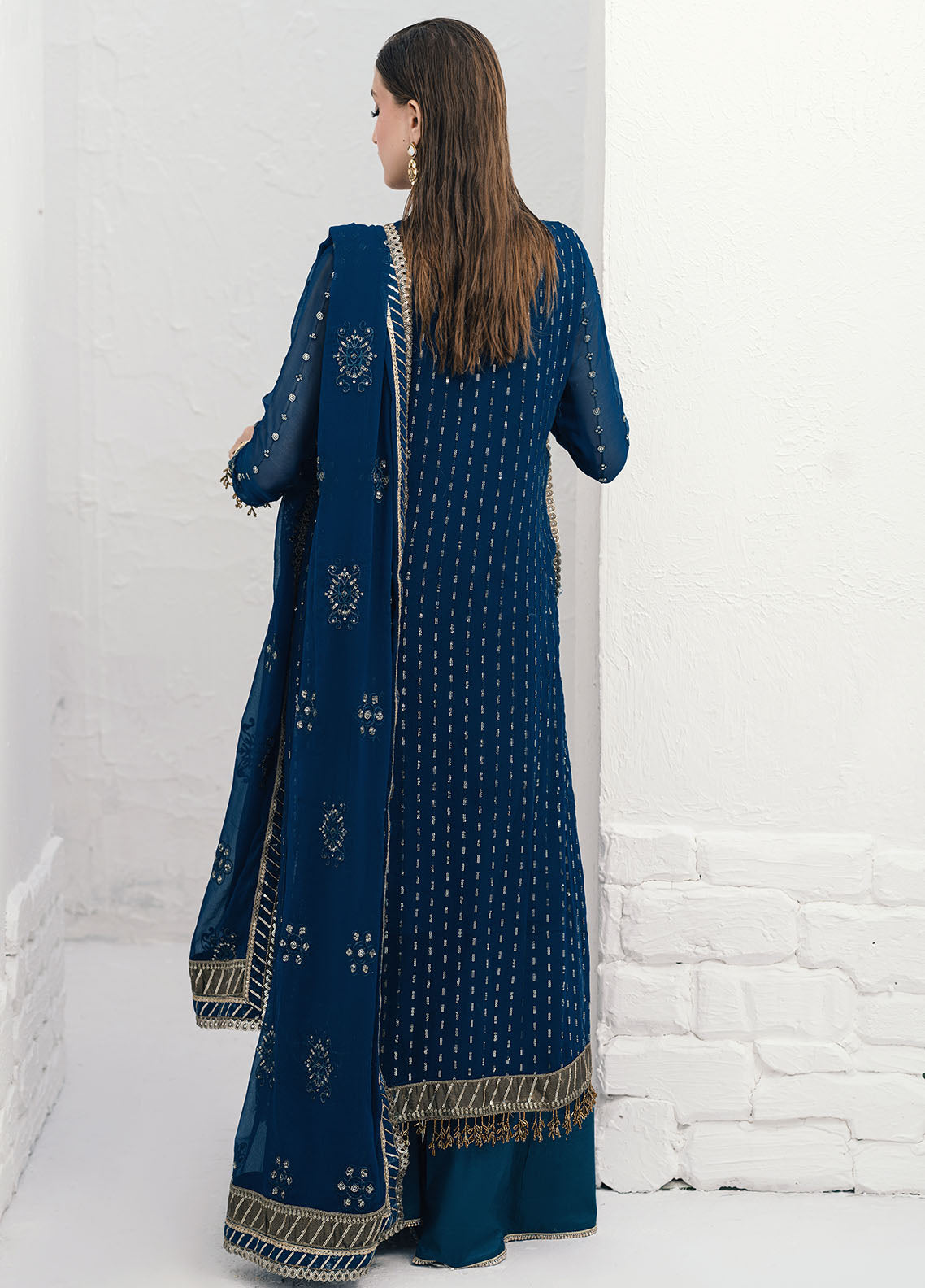 Sahane Ready To Wear Chiffon 3 Piece Suit Ct-140004 Ashen Pret - Formals Collection