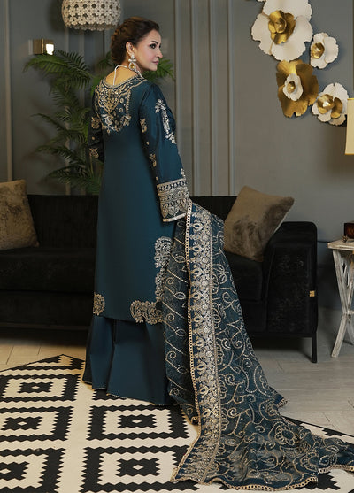 Sahane Ready To Wear Chiffon 3 Piece Suit Tsg-04 Azure Pret - Formals Collection