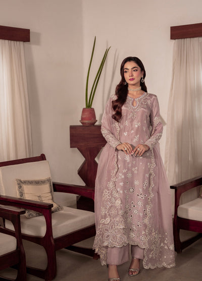 Amelia by Scherezade Women Pret Luxury Ramen Silk 3 Piece Maavi - Festive Collection