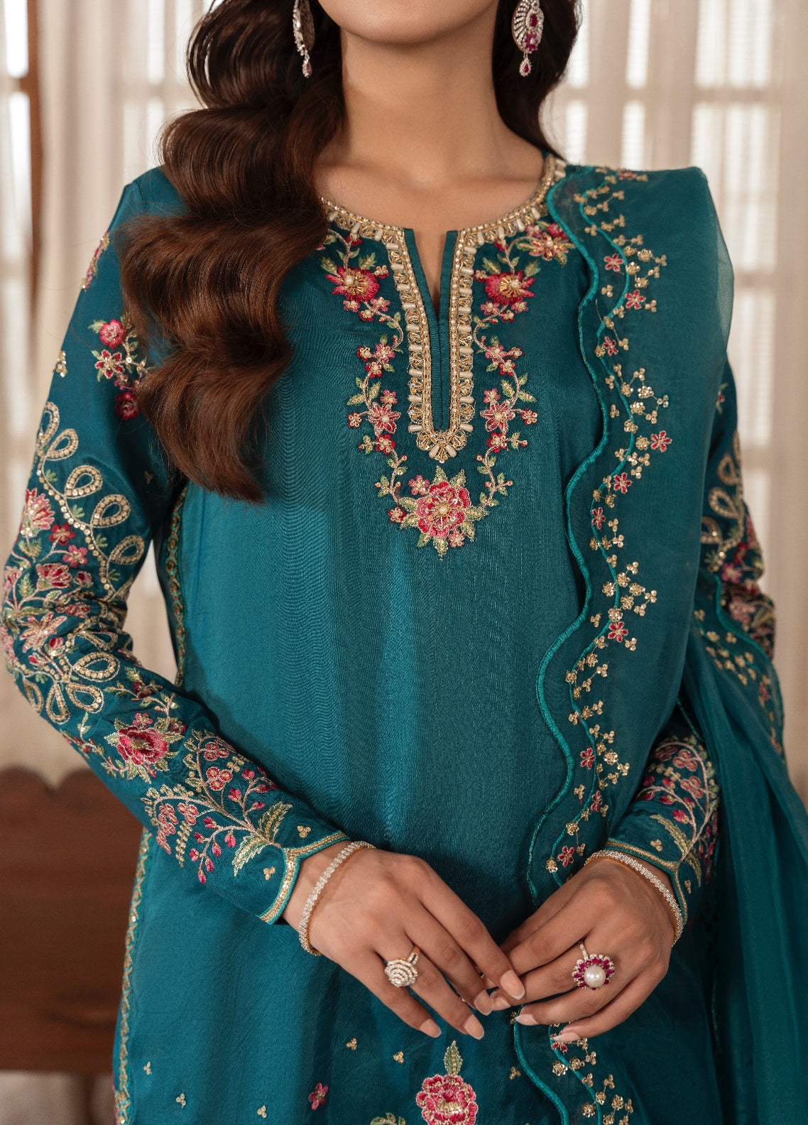 Amelia by Scherezade Women Pret Luxury Ramen Silk 3 Piece Zoe - Festive Collection