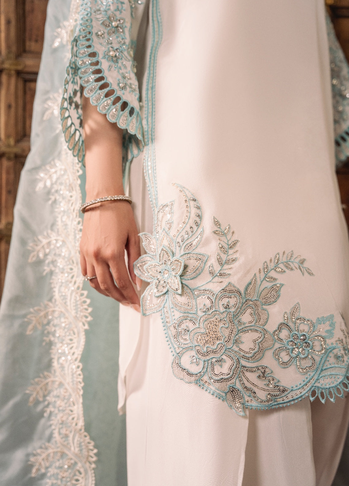 Amelia by Scherezade Women Pret Luxury Ramen Silk 3 Piece Twinkle - Festive Collection