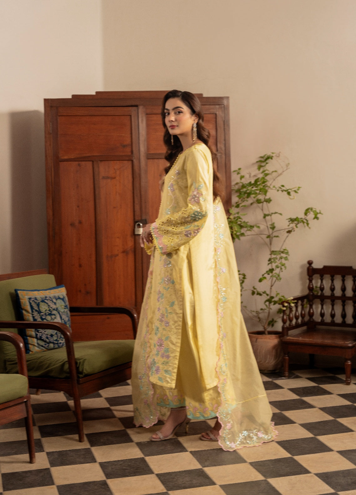 Amelia by Scherezade Women Pret Luxury Ramen Silk 3 Piece Buttercup - Festive Collection