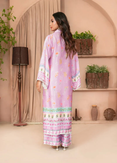 Madiha Gohar Pret Embroidered Malai Silk 2 Piece Suits Lilac Grace - Formals Collection