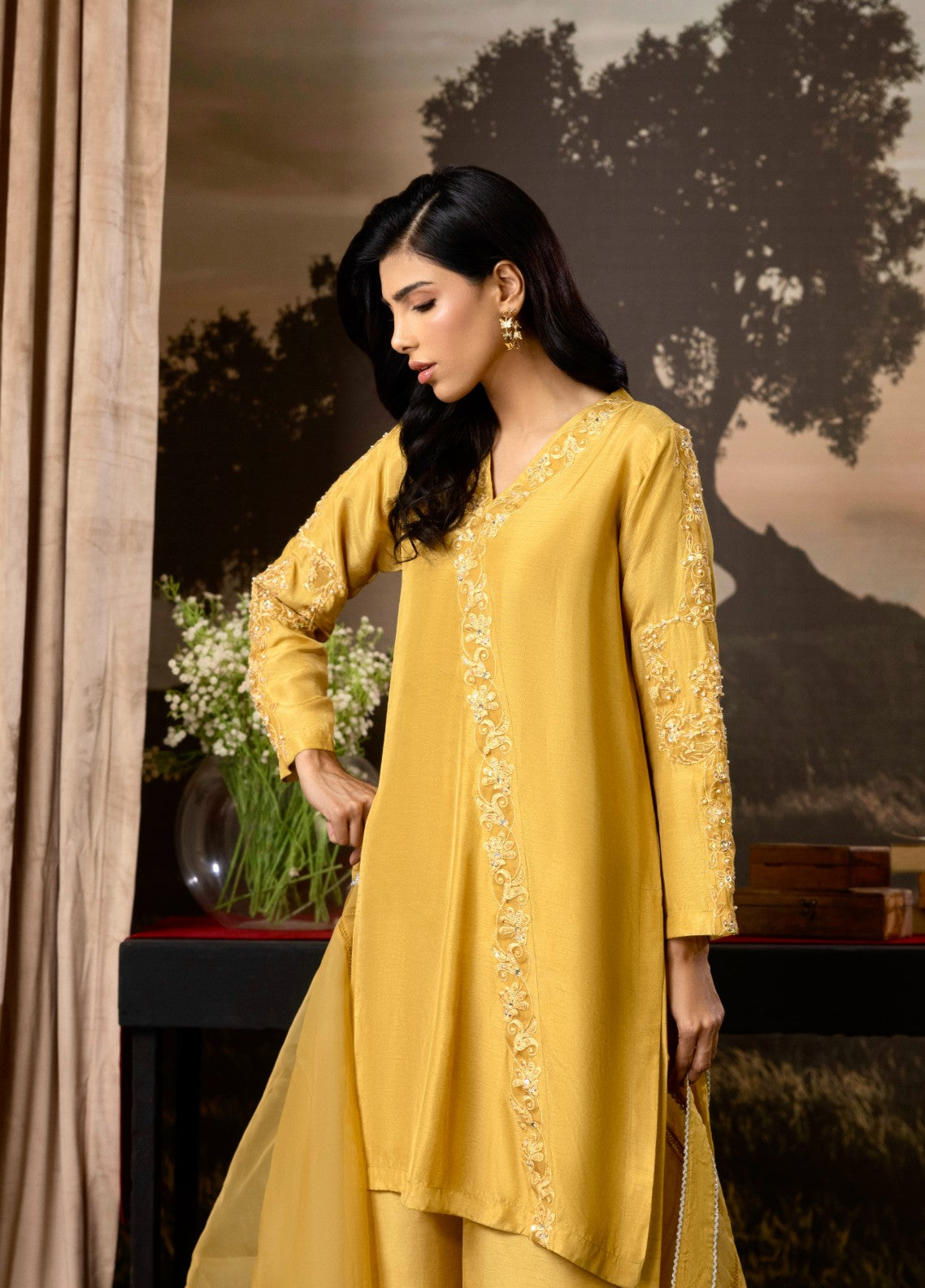 Euphoria by Cyanic Women Pret Embroidered Raw Silk 3 Piece Ecstasy - Festive Collection