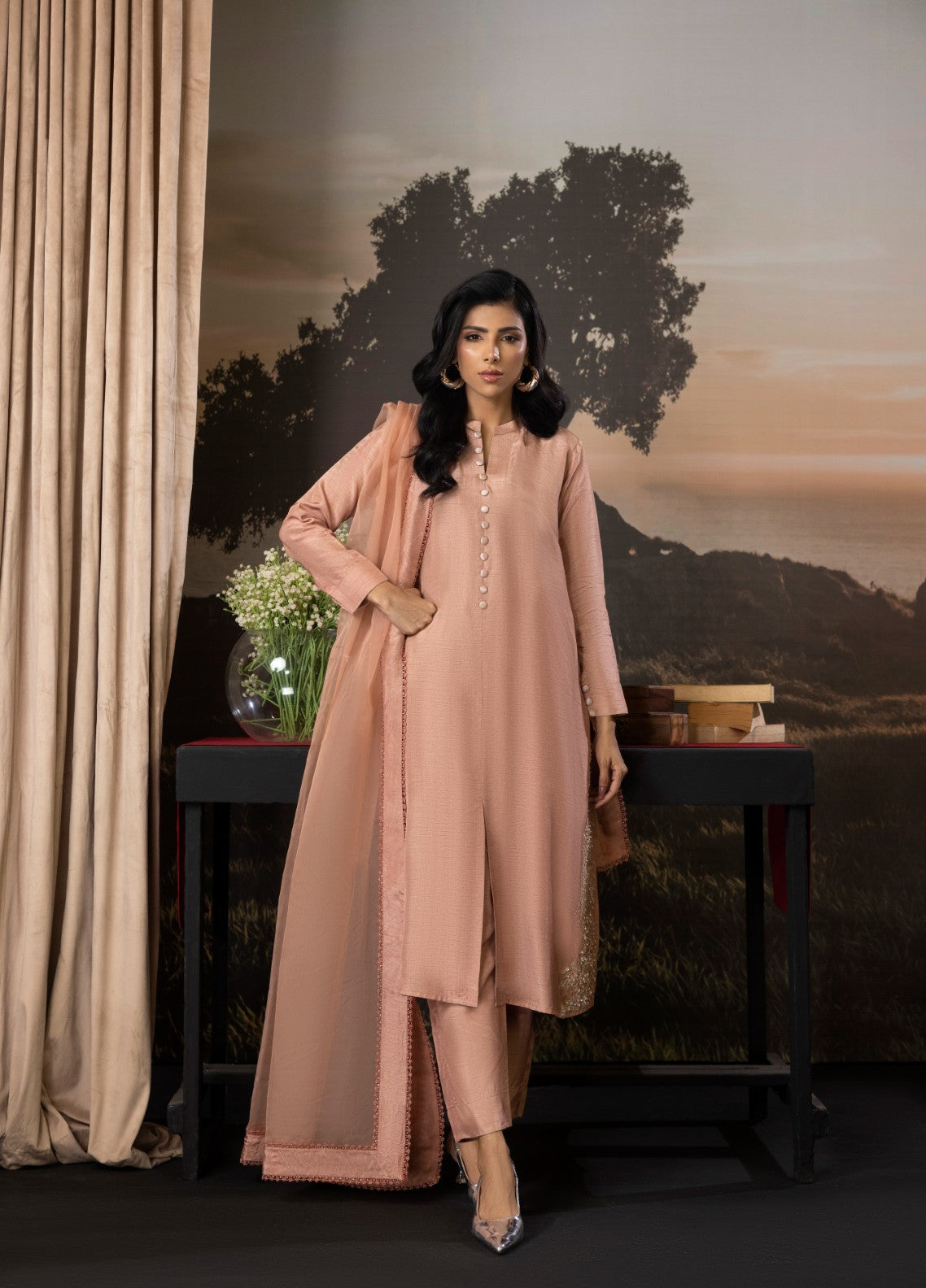 Euphoria by Cyanic Women Pret Embroidered Raw Silk 3 Piece Dream - Festive Collection