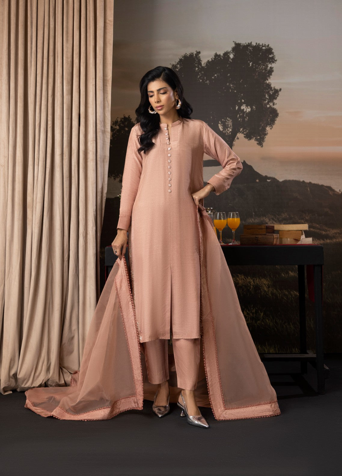 Euphoria by Cyanic Women Pret Embroidered Raw Silk 3 Piece Dream - Festive Collection