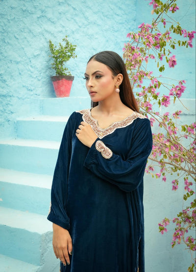 Noor e Mehal by Madiha Gohar Pret Embriodered Premium 2 Piece Velvet Noor e Shaam - Formals Collection