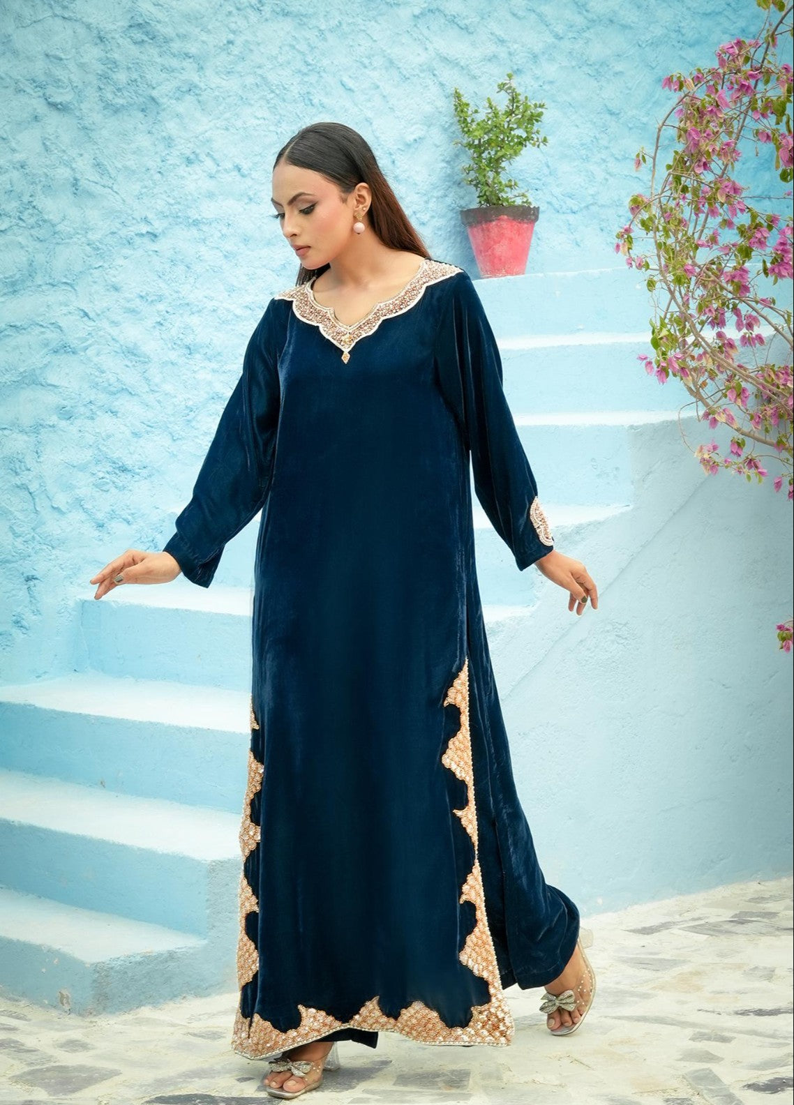 Noor e Mehal by Madiha Gohar Pret Embriodered Premium 2 Piece Velvet Noor e Shaam - Formals Collection