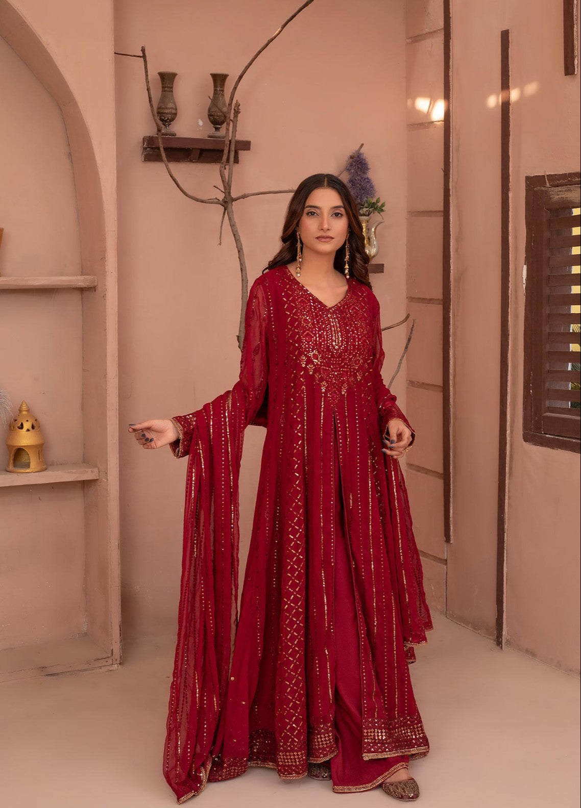 Noor e Mehal by Madiha Gohar Pret Embriodered 3 Piece Chiffon Mah e rukh - Wedding Collection