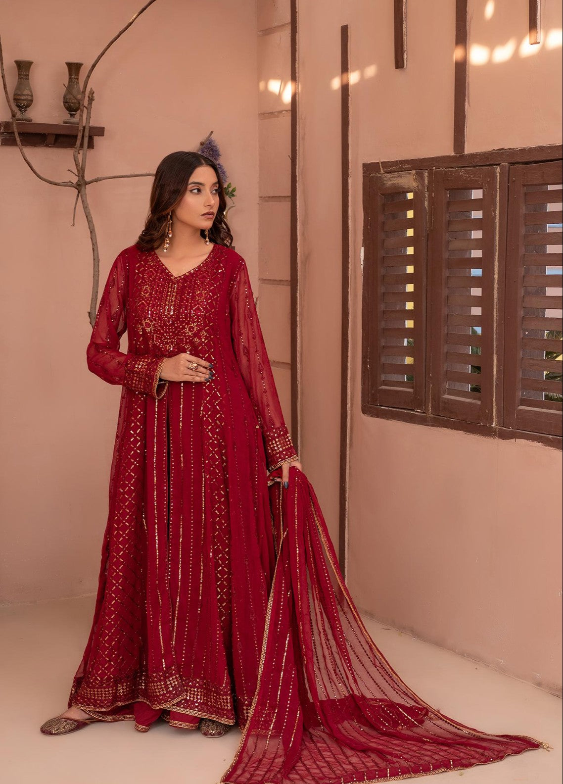 Noor e Mehal by Madiha Gohar Pret Embriodered 3 Piece Chiffon Mah e rukh - Wedding Collection