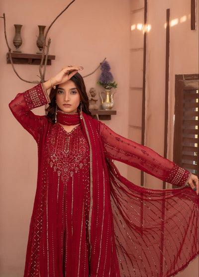 Noor e Mehal by Madiha Gohar Pret Embriodered 3 Piece Chiffon Mah e rukh - Wedding Collection