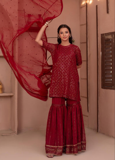 Noor e Mehal by Madiha Gohar Pret Embriodered Gharara Suit 3 Piece Layla e Mehr - Festive Collection