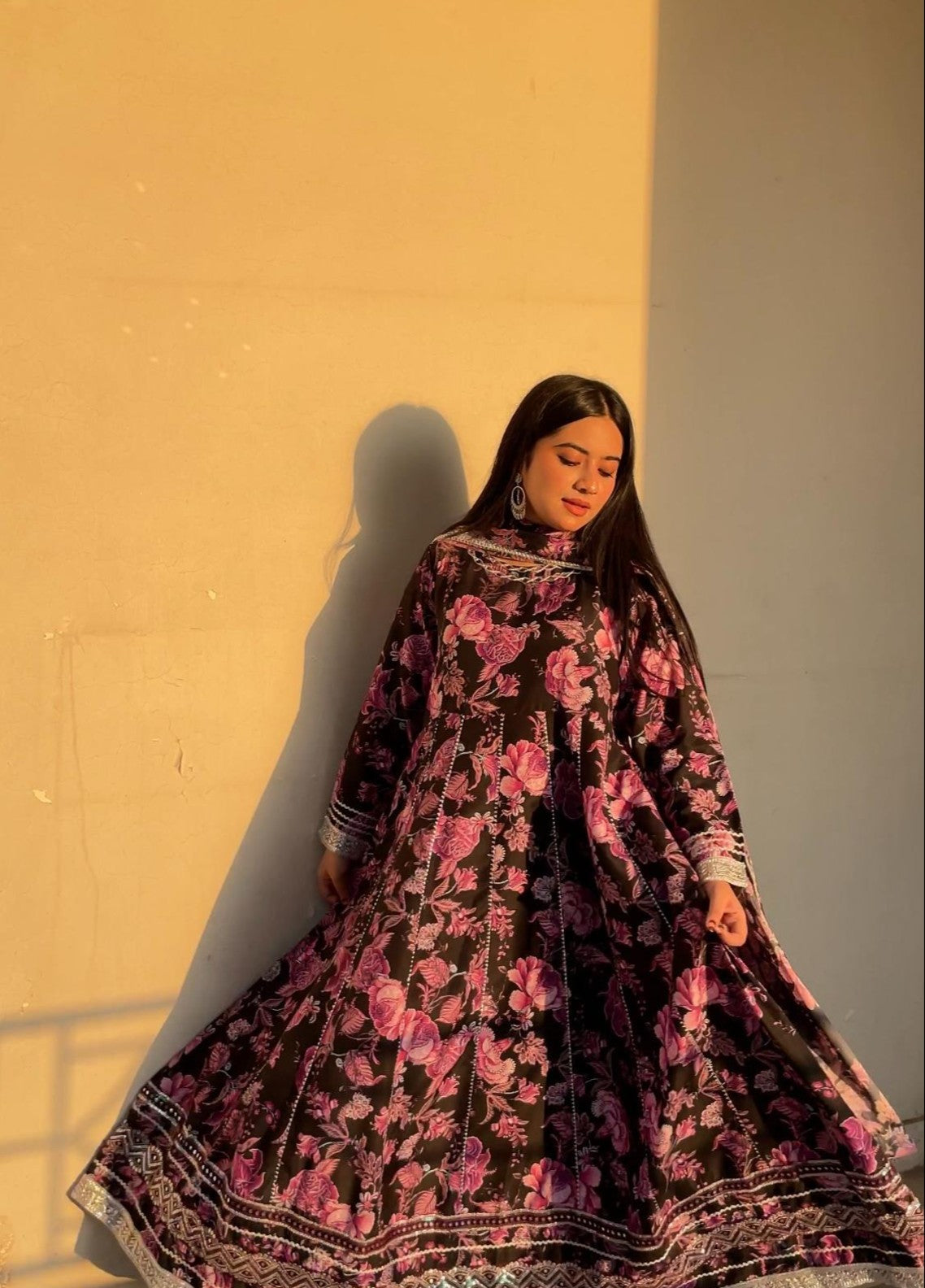 Noor e Mehal by Madiha Gohar Pret Embriodered Preimum 3 Piece Swiss Kalidar Pishwas Noor-e-Gulzar - Festive Collection