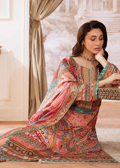 Veloure by Gulaal Embroidered Silk Suits Unstitched 3 Piece GL25VU GS - 07 Rustic Regalia