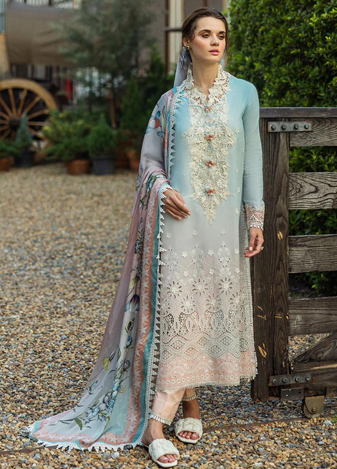 Solace Ombre by Mushq Chikankari Lawn Suit Unstitched 3 Piece D-10 Casa