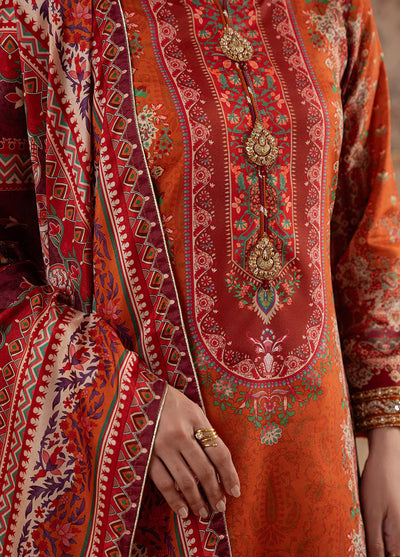 Veloure by Gulaal Embroidered Silk Suits Unstitched 3 Piece GL25VU GS - 08 Coral Eclat