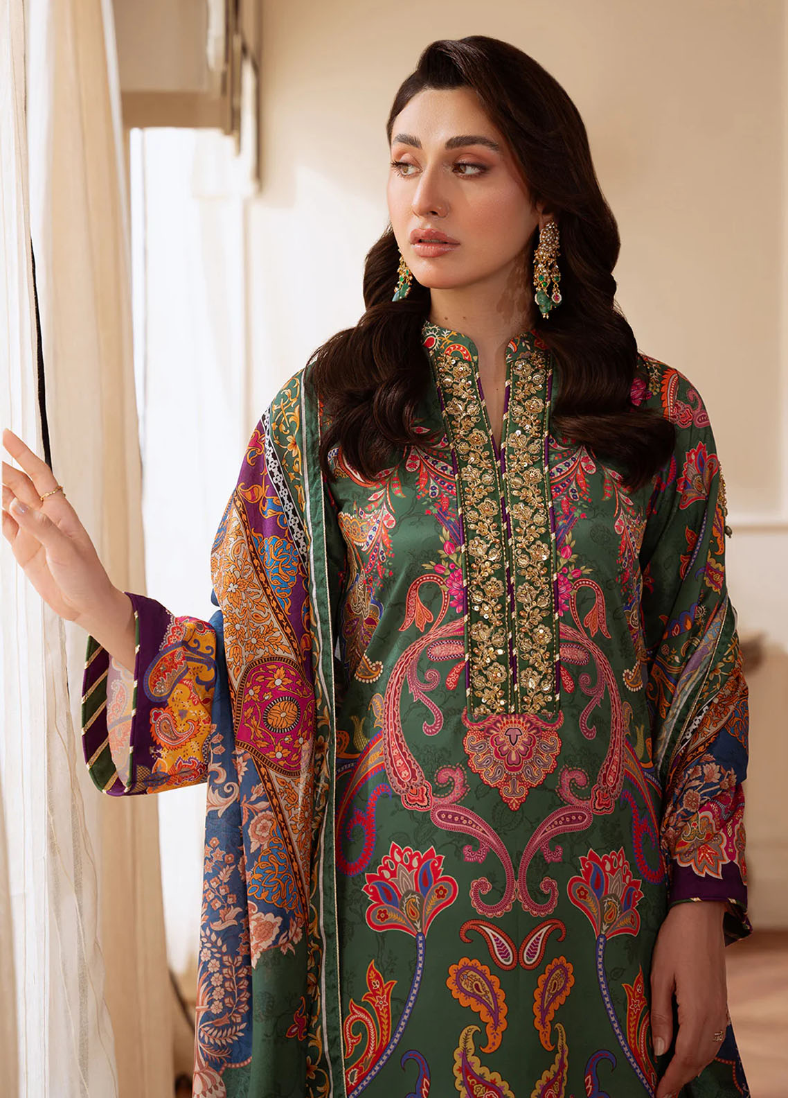 Veloure by Gulaal Embroidered Silk Suits Unstitched 3 Piece GL25VU GS - 06 Majestic Mosaic