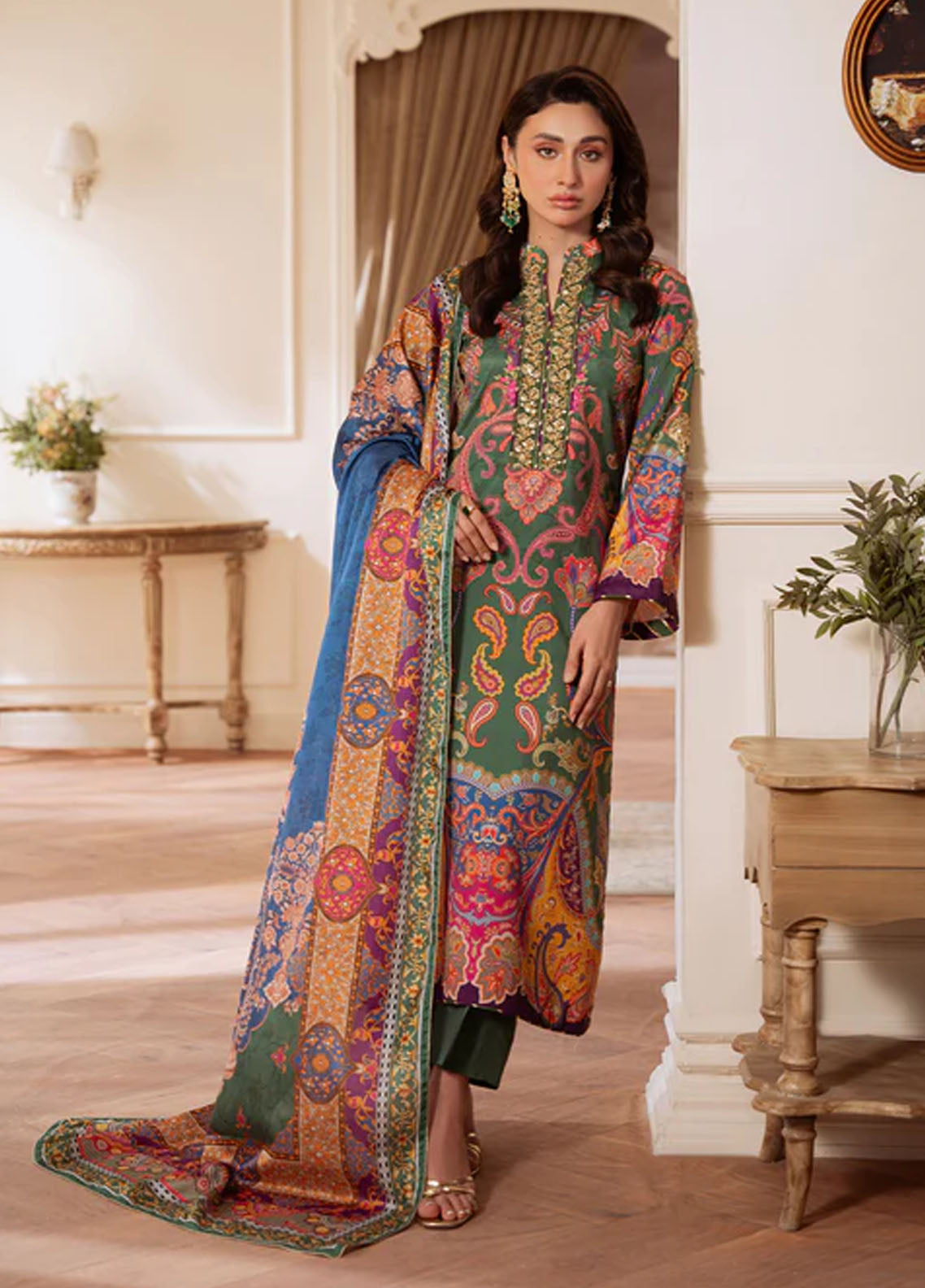 Veloure by Gulaal Embroidered Silk Suits Unstitched 3 Piece GL25VU GS - 06 Majestic Mosaic