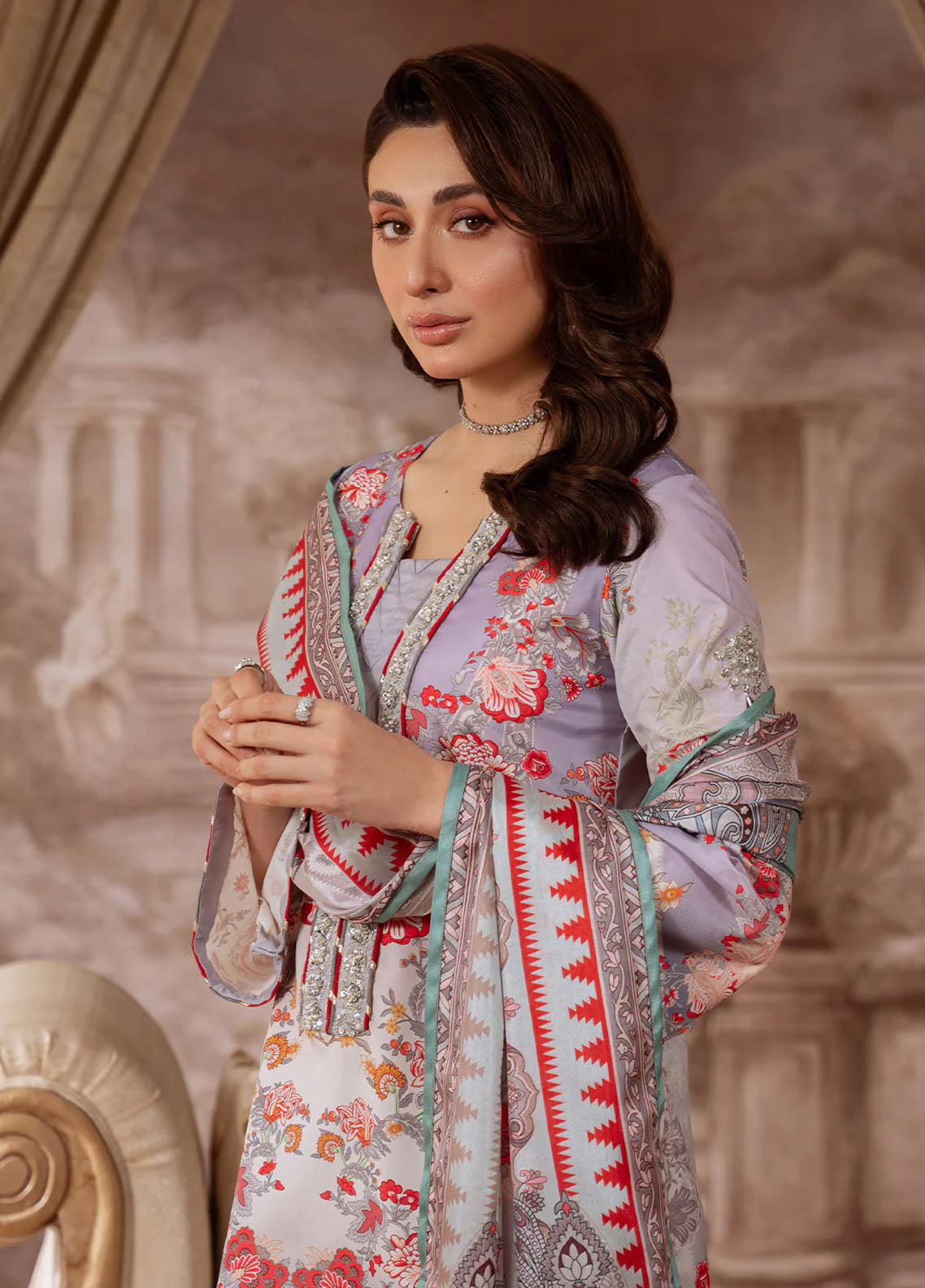 Veloure by Gulaal Embroidered Silk Suits Unstitched 3 Piece GL25VU GS - 05 Twilight Elegance
