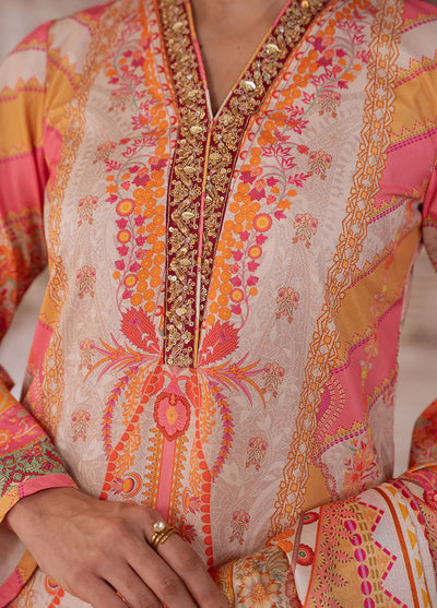 Veloure by Gulaal Embroidered Silk Suits Unstitched 3 Piece GL25VU GS - 04 Blush Royale