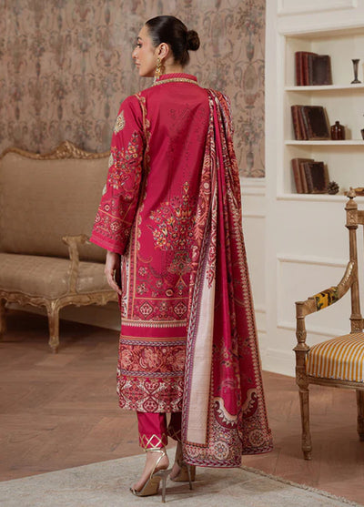 Veloure by Gulaal Embroidered Silk Suits Unstitched 3 Piece GL25VU GS - 01 Rosewood Majesty