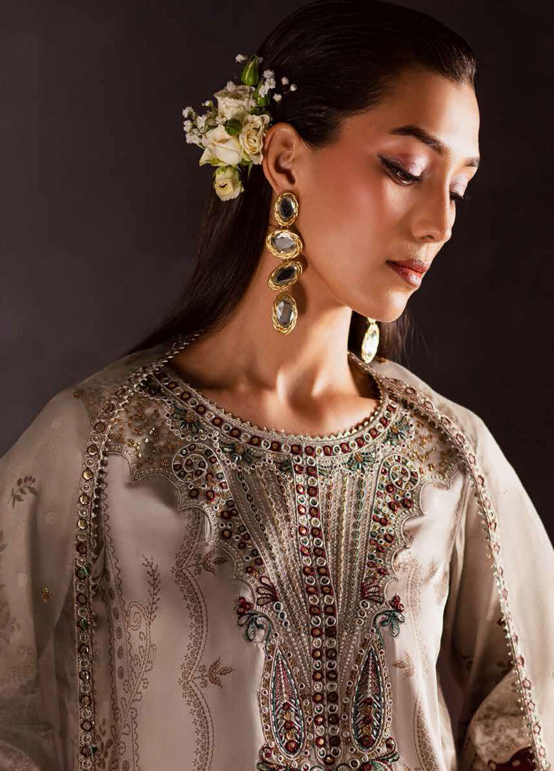 The Silk by Nureh Embroidered Silk Suits Unstitched 3 Piece NU25SU S-27