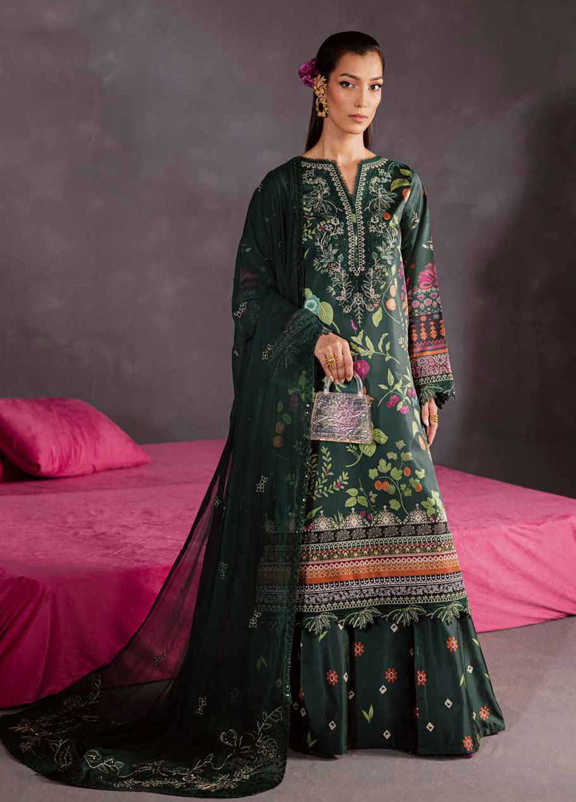 The Silk by Nureh Embroidered Silk Suits Unstitched 3 Piece NU25SU S-29