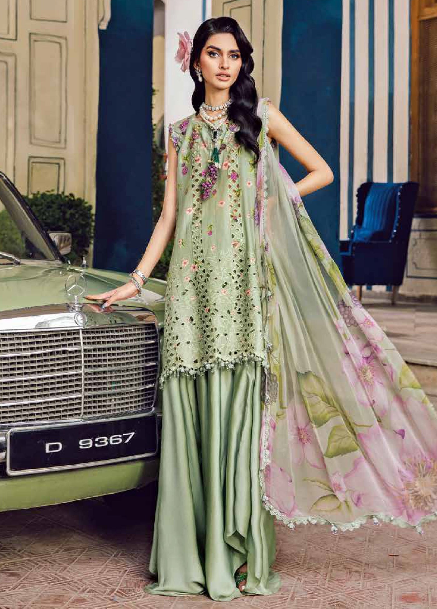 M Prints by Maria B Embroidered  Suits Unstitched 3 Piece MB25FE D-6A - Winter Collection