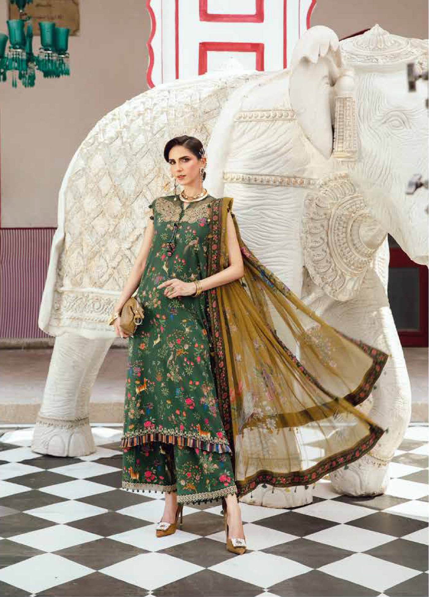 M Prints by Maria B Embroidered  Suits Unstitched 3 Piece MB25FE D-7B - Winter Collection