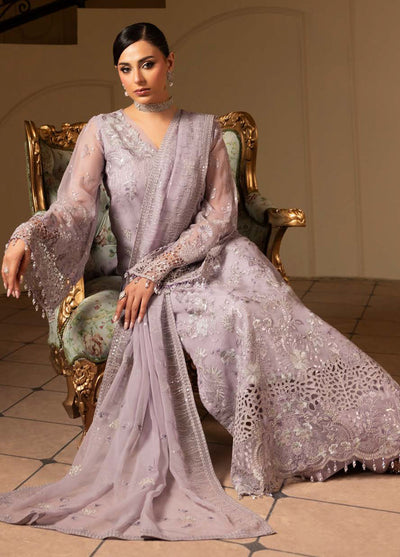 Aashnai by Lavish Embroidered Chiffon Suits Unstitched 3 Piece LVP24AC D-07 Lilac Blis