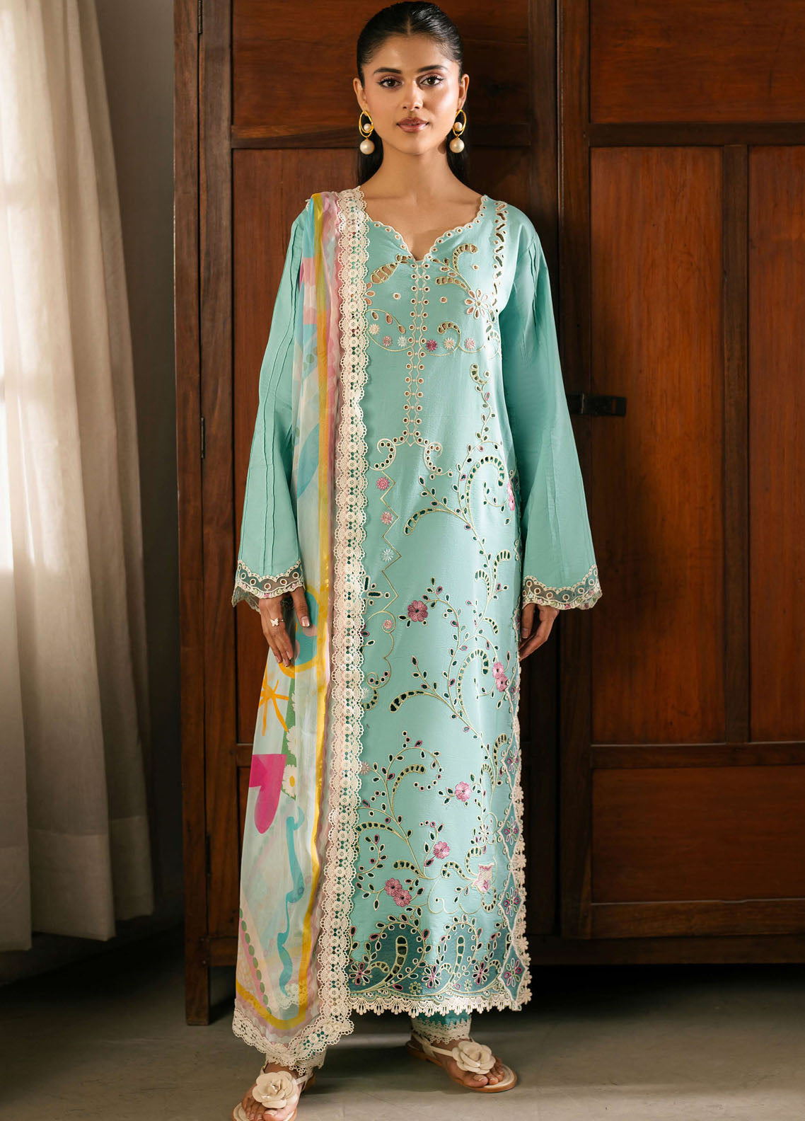 Aashiyana by Roheenaz Embroidered Lawn Suits Unstitched 3 Piece RN25AL RNZ-08 B Dania
