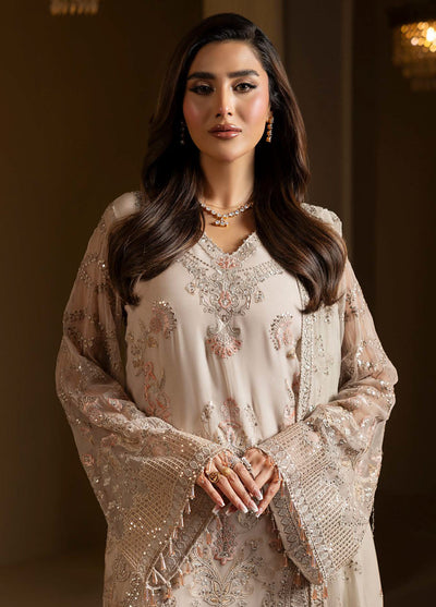Aashnai by Lavish Embroidered Chiffon Suits Unstitched 3 Piece LVP24AC D-09 Snowfall Dreams