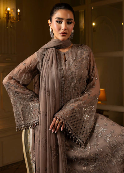 Aashnai by Lavish Embroidered Chiffon Suits Unstitched 3 Piece LVP24AC D-10 Rustic Grace