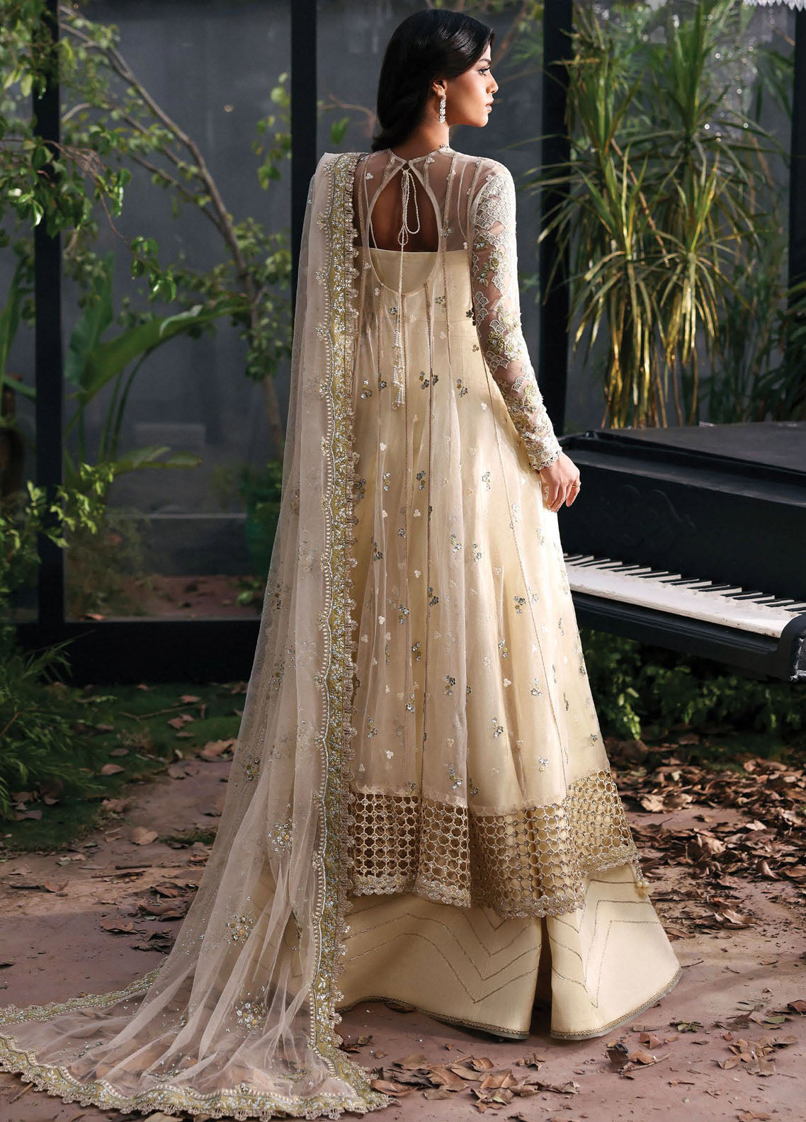 Afrozeh Embroidered Chiffon Suits Unstitched 3 Piece AF25LF D-10 Fleuriе