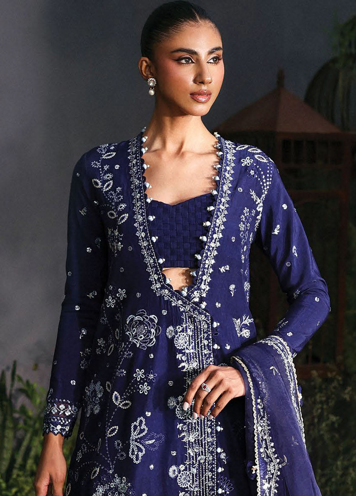 Afrozeh Embroidered Chiffon Suits Unstitched 3 Piece AF25LF D-04 Maison