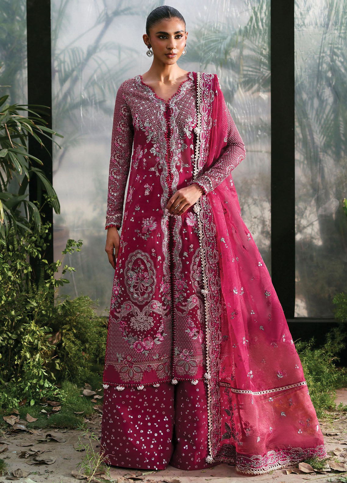 Afrozeh Embroidered Chiffon Suits Unstitched 3 Piece AF25LF D-03 Rowan