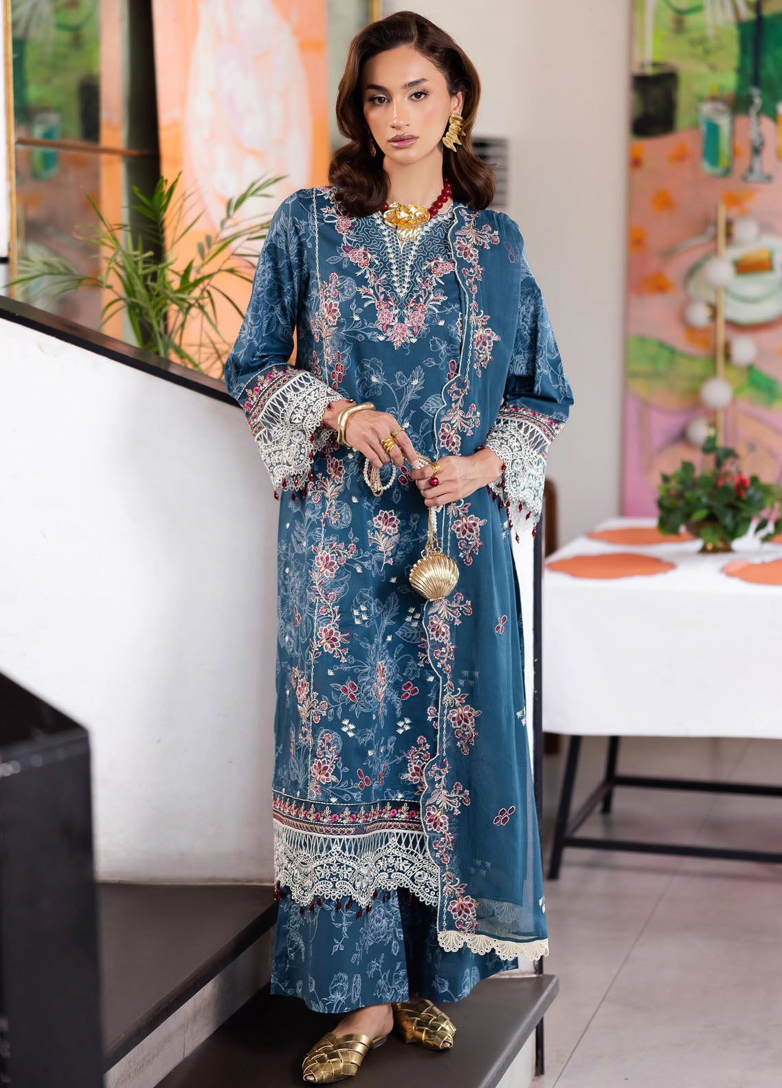 Afterhours by Mahnur Embroidered Lawn Suits Unstitched 3 Piece MN25AH D-8 Confetti Hour