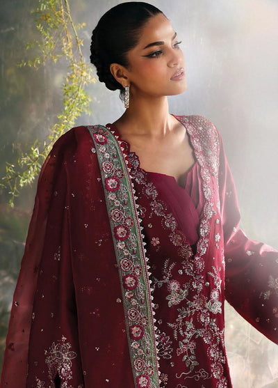 Afrozeh Embroidered Chiffon Suits Unstitched 3 Piece AF25LF D-09 Yalira