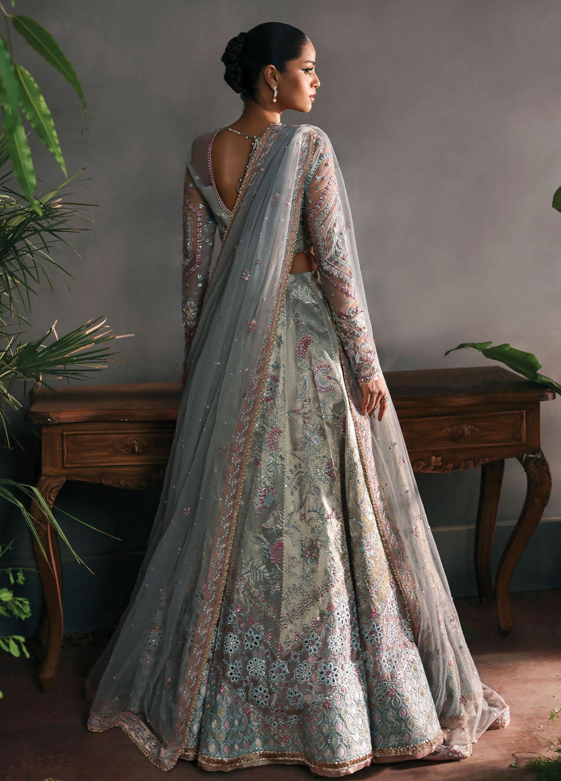 Afrozeh Embroidered Chiffon Suits Unstitched 3 Piece AF25LF D-08 Elanora