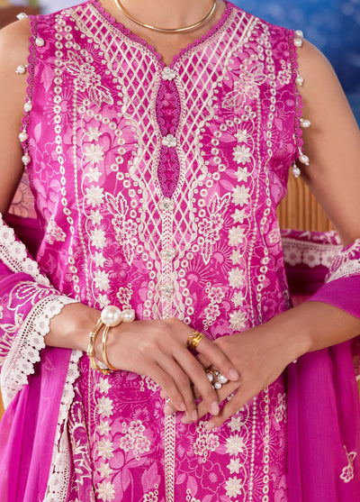 Afterhours by Mahnur Embroidered Lawn Suits Unstitched 3 Piece MN25AH D-10 Peach Bellini
