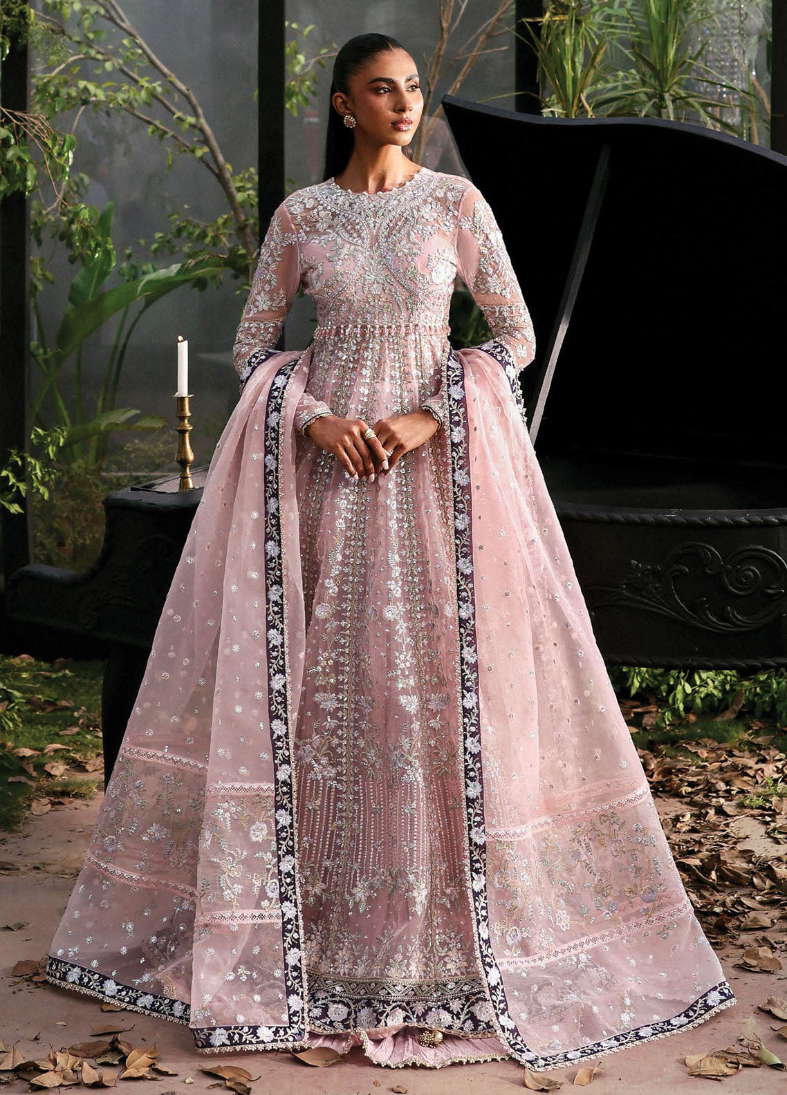Afrozeh Embroidered Chiffon Suits Unstitched 3 Piece AF25LF D-06 Zeal