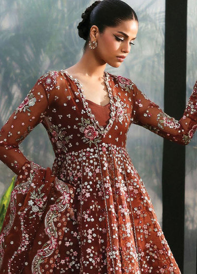 Afrozeh Embroidered Chiffon Suits Unstitched 3 Piece AF25LF D-02 Shale