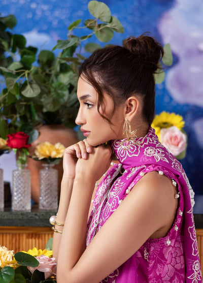 Afterhours by Mahnur Embroidered Lawn Suits Unstitched 3 Piece MN25AH D-10 Peach Bellini