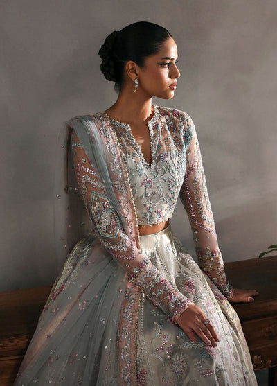Afrozeh Embroidered Chiffon Suits Unstitched 3 Piece AF25LF D-08 Elanora