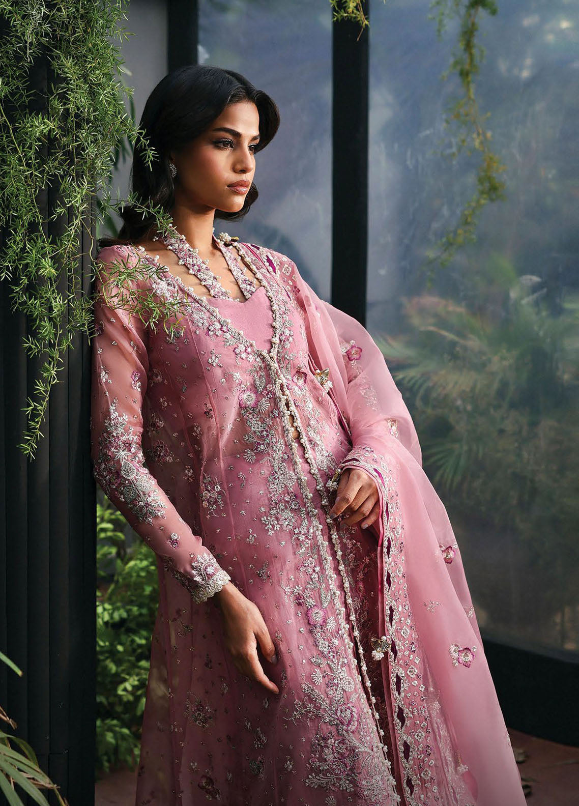 Afrozeh Embroidered Chiffon Suits Unstitched 3 Piece AF25LF D-01 Seraira